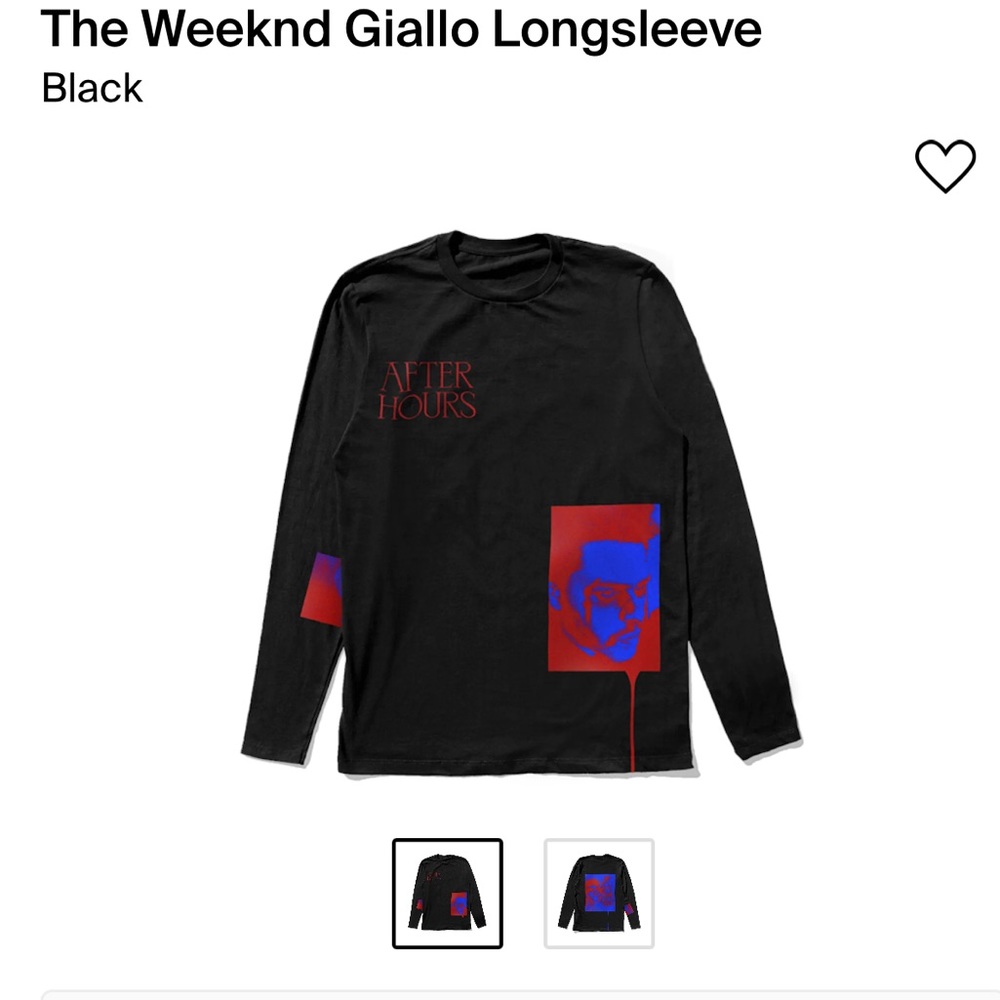 The Weeknd After Hours Giallo Long Sleeve NEW Large